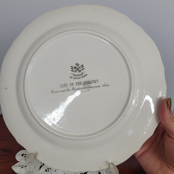 Vtg Currier and‎ Ives By Delano Life in the country 10 Inch Replacement Plate - Picture 6 of 13